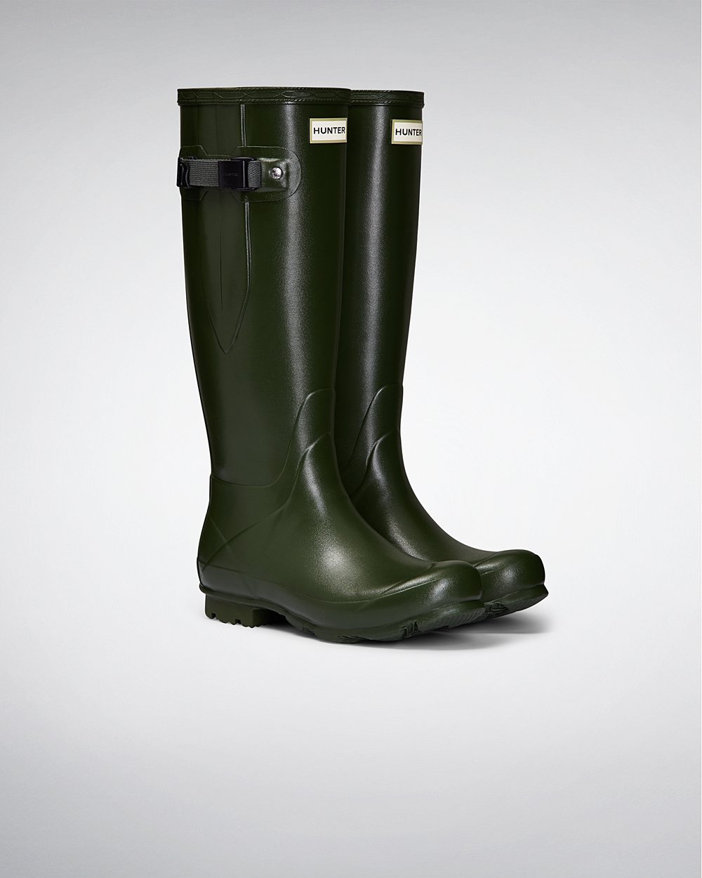 Hunter Mujer Norris Field Side Adjustable - Botas de Lluvia Verde - 346-XYTSQU